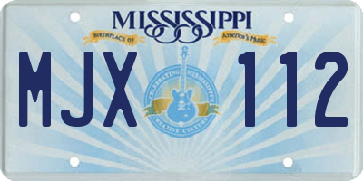 MS license plate MJX112