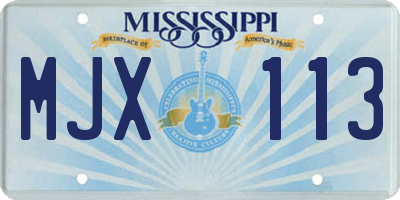MS license plate MJX113