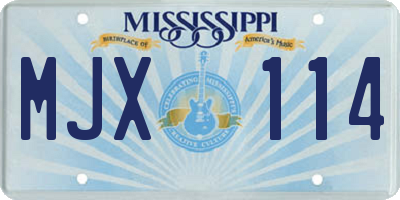 MS license plate MJX114
