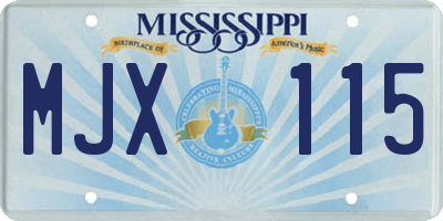 MS license plate MJX115