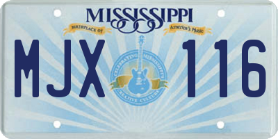 MS license plate MJX116