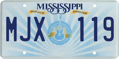 MS license plate MJX119