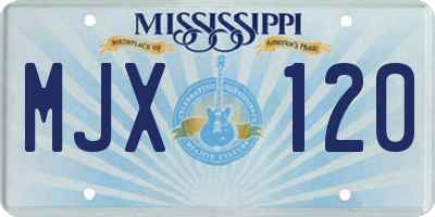 MS license plate MJX120