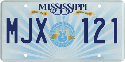 MS license plate MJX121