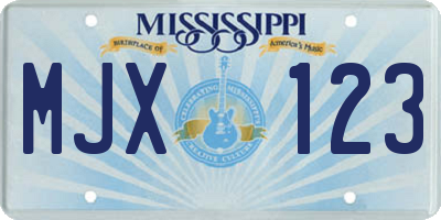 MS license plate MJX123