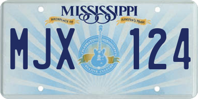 MS license plate MJX124