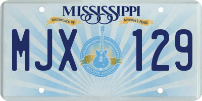 MS license plate MJX129