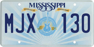 MS license plate MJX130
