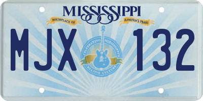 MS license plate MJX132