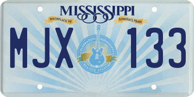MS license plate MJX133