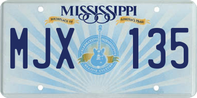 MS license plate MJX135