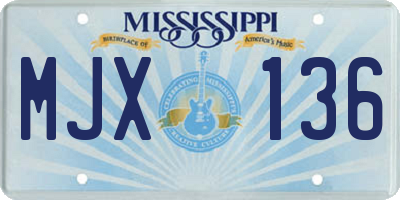 MS license plate MJX136
