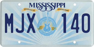 MS license plate MJX140