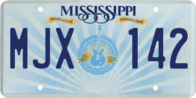 MS license plate MJX142