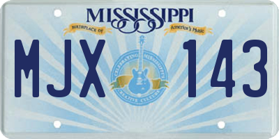 MS license plate MJX143