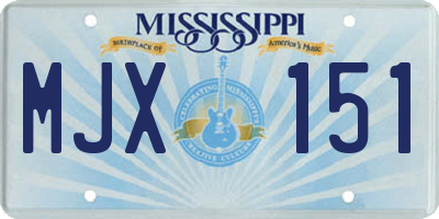 MS license plate MJX151