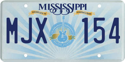 MS license plate MJX154
