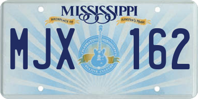 MS license plate MJX162