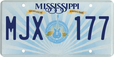 MS license plate MJX177