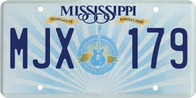 MS license plate MJX179