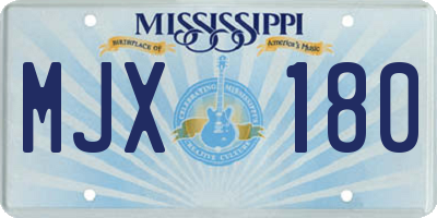 MS license plate MJX180