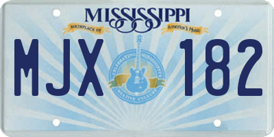 MS license plate MJX182
