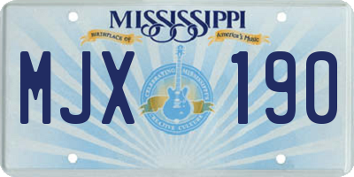 MS license plate MJX190