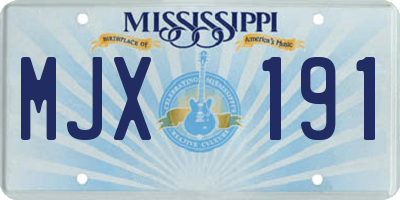 MS license plate MJX191