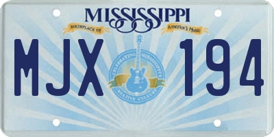 MS license plate MJX194