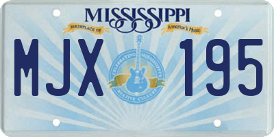 MS license plate MJX195