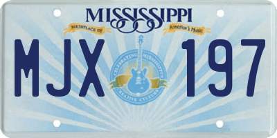 MS license plate MJX197