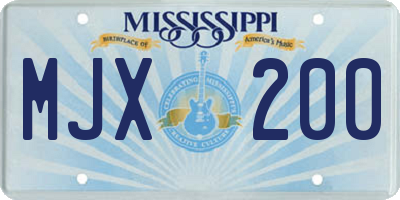 MS license plate MJX200