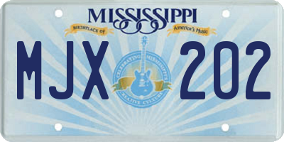 MS license plate MJX202