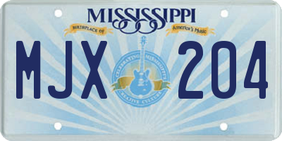 MS license plate MJX204