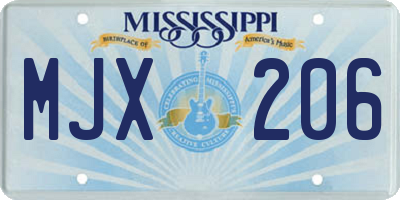 MS license plate MJX206