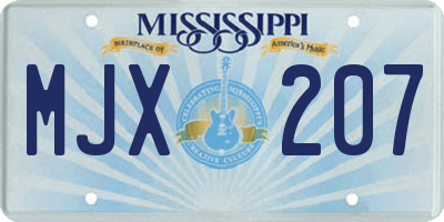 MS license plate MJX207
