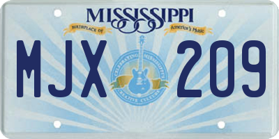 MS license plate MJX209