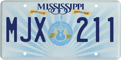 MS license plate MJX211