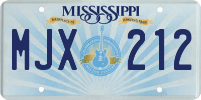 MS license plate MJX212