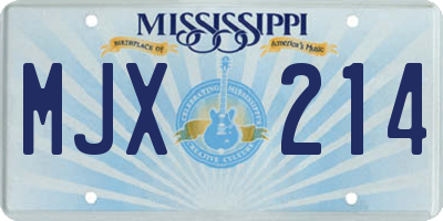 MS license plate MJX214