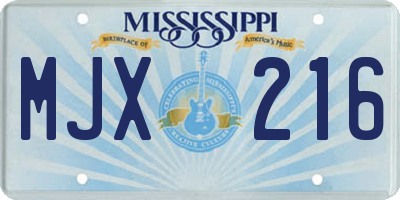 MS license plate MJX216