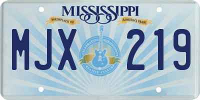 MS license plate MJX219