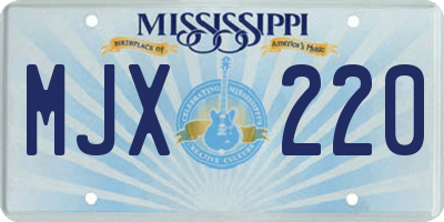 MS license plate MJX220
