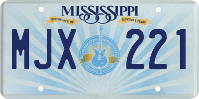 MS license plate MJX221