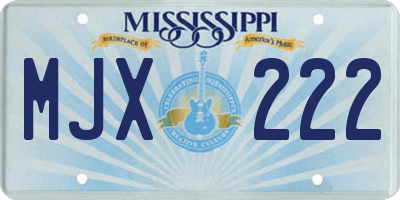 MS license plate MJX222