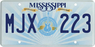 MS license plate MJX223
