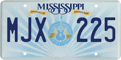 MS license plate MJX225