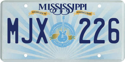 MS license plate MJX226