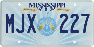 MS license plate MJX227