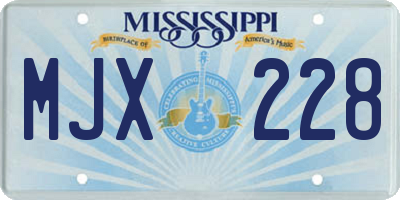 MS license plate MJX228